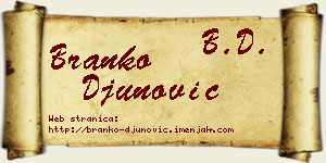 Branko Đunović vizit kartica